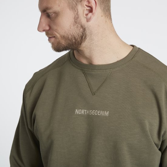 North Latitude Denim Logo Sweatshirt Dusty Olive Green TALL - TALL Φούτερ - TALL Φούτερ & Hoodies για Ψηλούς