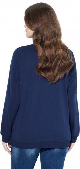 Ulla Popken NYC Embroidered Long Sleeve Sweatshirt Ink Blue - φούτερ/Φούτερ με κουκούλα - 