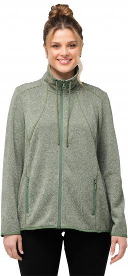 Ulla Popken Heather Knit Fleece Jacket Mint Green - φούτερ/Φούτερ με κουκούλα - 