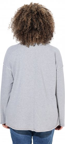 Ulla Popken Bow City Lettering Sweatshirt Light Grey Melange - φούτερ/Φούτερ με κουκούλα - 