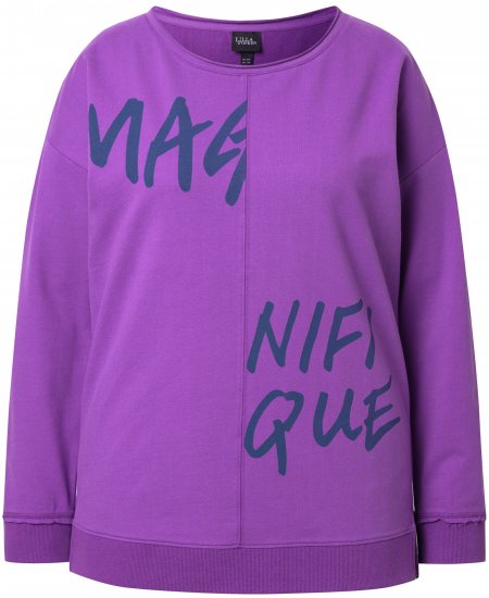 Ulla Popken Magnifique Split Style Sweatshirt Purple - φούτερ/Φούτερ με κουκούλα - 
