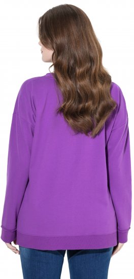 Ulla Popken Magnifique Split Style Sweatshirt Purple - φούτερ/Φούτερ με κουκούλα - 