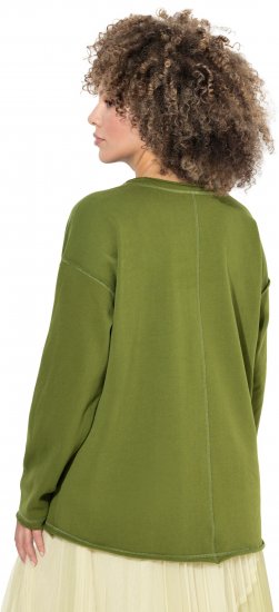 Ulla Popken Inspire Lettering V-Neck Sweatshirt Blooming Bay - φούτερ/Φούτερ με κουκούλα - 