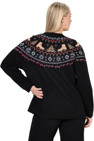 Ulla Popken Norwegian Style Christmas Sweater Black - φούτερ/Φούτερ με κουκούλα - 