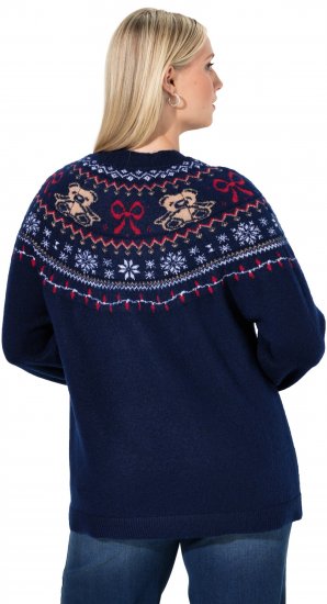 Ulla Popken Norwegian Style Christmas Sweater Blue - φούτερ/Φούτερ με κουκούλα - 
