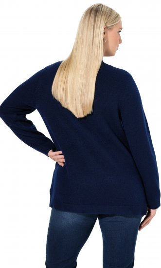 Ulla Popken Christmas Motif Classic Fit Sweater Navy - φούτερ/Φούτερ με κουκούλα - 