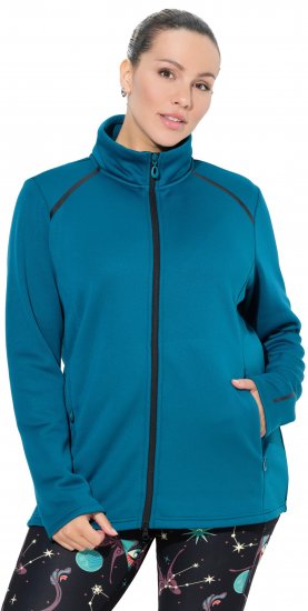 Ulla Popken Quick Drying Athletic Jacket Dark Petrol - φούτερ/Φούτερ με κουκούλα - 