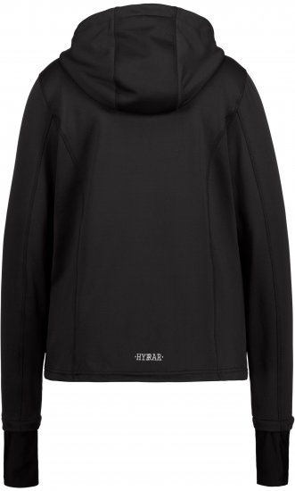 Ulla Popken HYPRAR Zip Front Hooded Stretch Sweatshirt Black - φούτερ/Φούτερ με κουκούλα - 