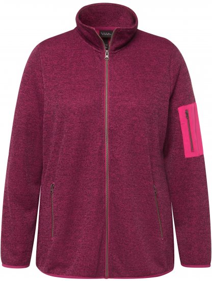 Ulla Popken Knit Fleece-Lined Zippered Jacket Fuchsia Pink - φούτερ/Φούτερ με κουκούλα - 