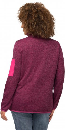 Ulla Popken Knit Fleece-Lined Zippered Jacket Fuchsia Pink - φούτερ/Φούτερ με κουκούλα - 