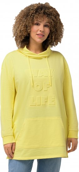 Ulla Popken Embossed Letter Sweatshirt Lemon Yellow - φούτερ/Φούτερ με κουκούλα - 