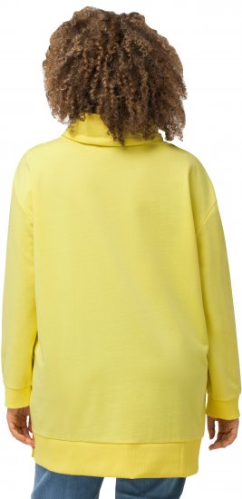 Ulla Popken Embossed Letter Sweatshirt Lemon Yellow - φούτερ/Φούτερ με κουκούλα - 
