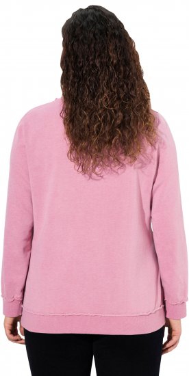Ulla Popken Graphic BE UNIQUE Inverted Seam Sweatshirt Raspberry - φούτερ/Φούτερ με κουκούλα - 