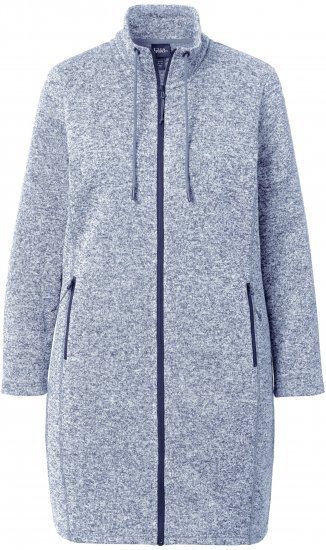 Ulla Popken Longline Knit Fleece Jacket Sky Blue - φούτερ/Φούτερ με κουκούλα - 