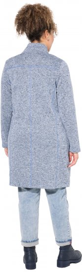 Ulla Popken Longline Knit Fleece Jacket Sky Blue - φούτερ/Φούτερ με κουκούλα - 