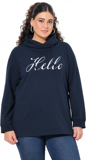 Ulla Popken HELLO Classic Fit Stand-Up Collar Sweatshirt Navy - φούτερ/Φούτερ με κουκούλα - 