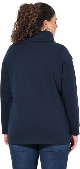 Ulla Popken HELLO Classic Fit Stand-Up Collar Sweatshirt Navy - φούτερ/Φούτερ με κουκούλα - 