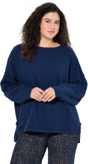 Ulla Popken Inverted Seam Long Sleeve Sweatshirt Navy - φούτερ/Φούτερ με κουκούλα - 