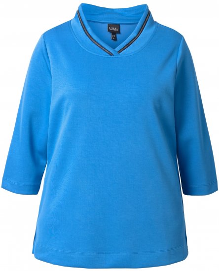 Ulla Popken Classic Fit with Side Slits 3/4 Sleeve Sweatshirt Royal Blue - φούτερ/Φούτερ με κουκούλα - 