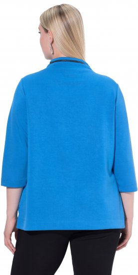 Ulla Popken Classic Fit with Side Slits 3/4 Sleeve Sweatshirt Royal Blue - φούτερ/Φούτερ με κουκούλα - 