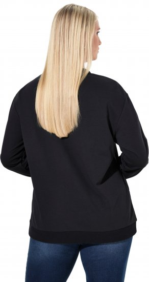 Ulla Popken Sparkling Sequin Bows Christmas Sweatshirt Black - φούτερ/Φούτερ με κουκούλα - 