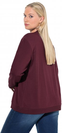 Ulla Popken Sparkling Sequin Bows Christmas Sweatshirt Plum - φούτερ/Φούτερ με κουκούλα - 