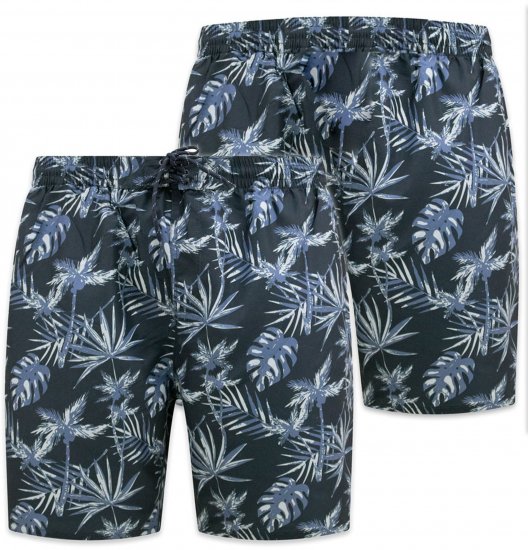 D555 Cleethorpes Hawaii Printed Swimshorts Navy - Μαγιό - Μαγιό ανδρικά μεγάλα μεγέθη