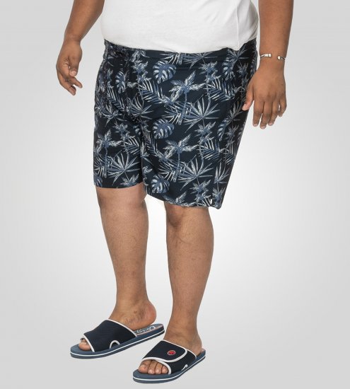 D555 Cleethorpes Hawaii Printed Swimshorts Navy - Μαγιό - Μαγιό ανδρικά μεγάλα μεγέθη