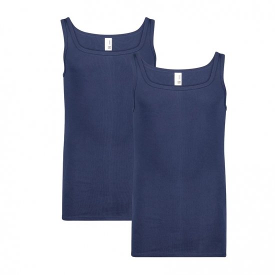 Adamo Royal Fine Ribbed Undershirt 2-Pack Navy - Εσώρουχα/Μαγιό - Aνδρικά Εσώρουχα μεγάλα μεγέθη