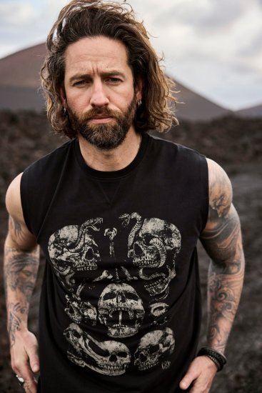 JP1880 Tanktop Skulls Black - Μακό μπλουζάκια - Aνδρικά μπλουζεσ μεγάλα μεγέθη