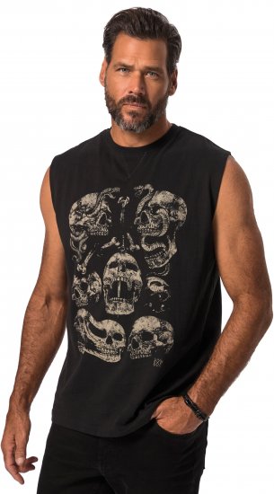 JP1880 Tanktop Skulls Black - Μακό μπλουζάκια - Aνδρικά μπλουζεσ μεγάλα μεγέθη