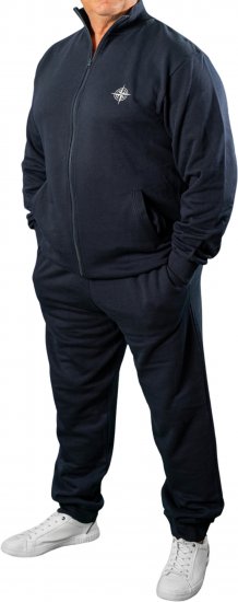 20 Nodi Mistral Tracksuit in Combed Fleece Cotton Navy - Σετ φόρμεσ - Σετ Ανδρικές Φόρμες μεγάλα μεγέθη 