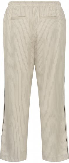 Kaffe Curve Sirana Pants Beige Melange/Black Stripe - Παντελόνια από ύφασμα - 