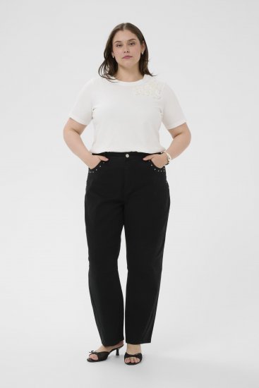 Kaffe Curve Brenn Barrel Twill Jeans Washed Black - Τζιν - 