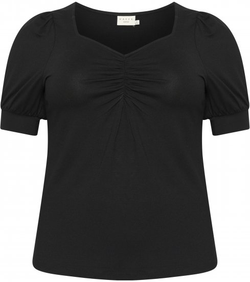 Kaffe Curve Sissy T-shirt Βαθύ μαύρο - Μπλουζάκια - 