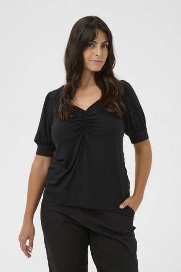 Kaffe Curve Sissy T-shirt Βαθύ μαύρο - Μπλουζάκια - 