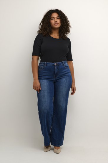 Kaffe Curve Carina T-shirt Βαθύ μαύρο - Μπλουζάκια - 