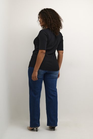Kaffe Curve Carina T-shirt Βαθύ μαύρο - Μπλουζάκια - 