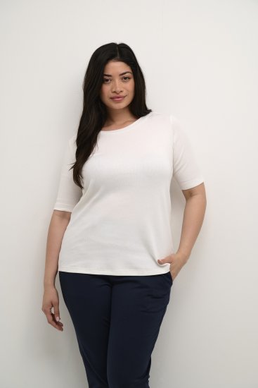 Kaffe Curve Carina T-shirt Chalk - Μπλουζάκια - 