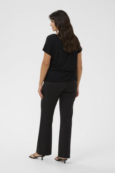 Kaffe Curve Jena V-Neck T-shirt Βαθύ μαύρο - Μπλουζάκια - 