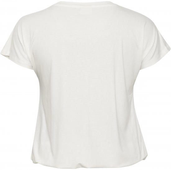 Kaffe Curve Jena V-Neck T-shirt Chalk - Μπλουζάκια - 
