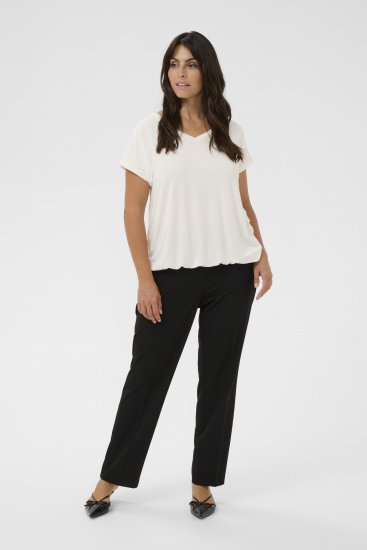 Kaffe Curve Jena V-Neck T-shirt Chalk - Μπλουζάκια - 