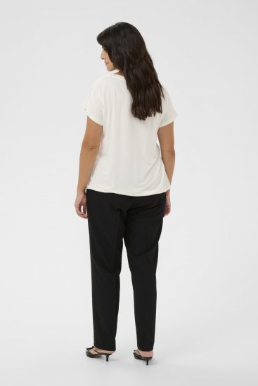Kaffe Curve Jena V-Neck T-shirt Chalk - Μπλουζάκια - 