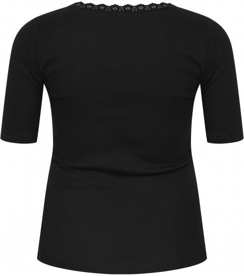Kaffe Curve Britt T-shirt Βαθύ μαύρο - Μπλουζάκια - 