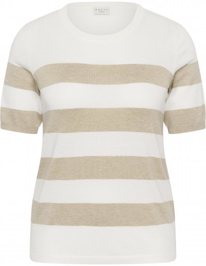 Kaffe Curve Lizzy Striped Pullover Chalk/Feather Grey Bold Stripe - Μπλουζάκια - 