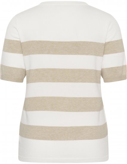 Kaffe Curve Lizzy Striped Pullover Chalk/Feather Grey Bold Stripe - Μπλουζάκια - 