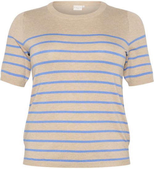 Kaffe Curve Lizzy Ριγέ πουλόβερ Μπεζ/Μπλε - Τυπωμένα T-shirts για γυναίκες - 