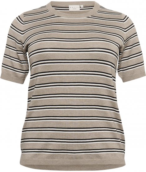 Kaffe Curve Lizzy Ριγέ πουλόβερ Μπεζ/Μαύρο - Τυπωμένα T-shirts για γυναίκες - 