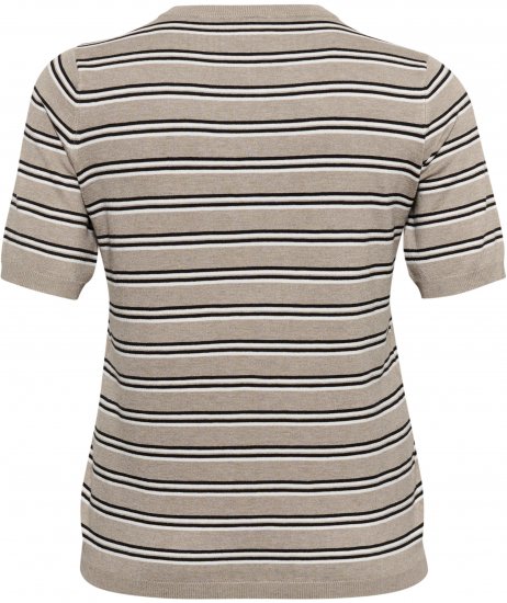 Kaffe Curve Lizzy Ριγέ πουλόβερ Μπεζ/Μαύρο - Τυπωμένα T-shirts για γυναίκες - 