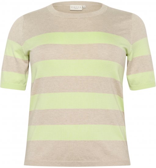Kaffe Curve Lizzy Ριγέ πουλόβερ Μπεζ/Πράσινο - Τυπωμένα T-shirts για γυναίκες - 